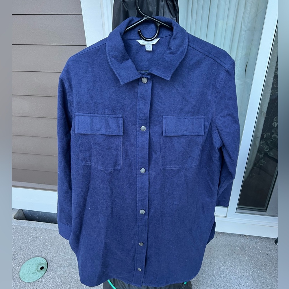 LL Bean long blue women’s flannel